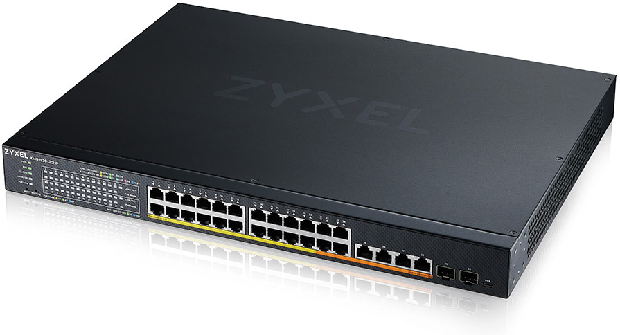 ZyXEL smart managed layer 2 switch XMG1930-30HP, 24-PORT 2.5GBE, PoE 700W, 22*PoE+/8*PoE++, 4*10GBE &amp; 2*SFP+ uplink