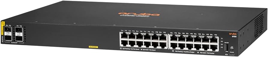 HPE Aruba 6100 24G Class4 4*SFP+ 370W PoE switch