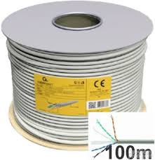 Gembird UTP solid unshielded gray cable, CCA, Cat6, 100m, grey