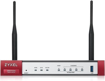 ZyXEL USG Flex series, 10/100/1000, 1*WAN, 4*LAN/DMZ ports, WiFi 6 AX1800, 1*USB with 1 yr UTM bundle