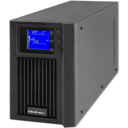 Qoltec UPS on-line | pure sine wave | 2kVA | 1.6kW | LCD | USB