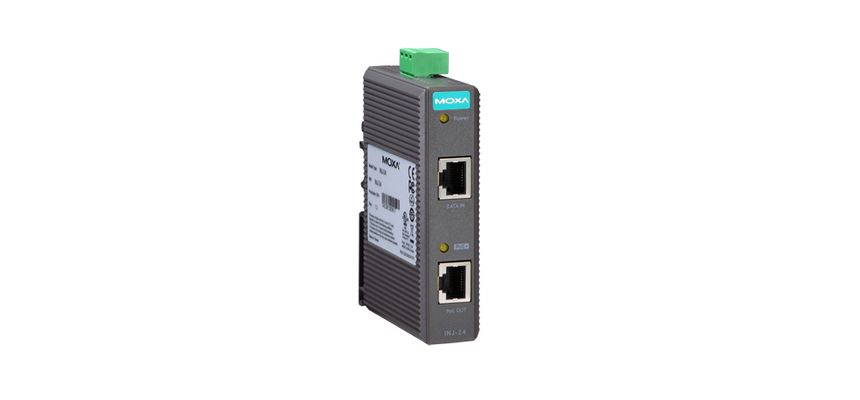  Industrial IEEE802.3af/at PoE injector, maximum output of 30W at 24/48 VDC, 0 to 60°C