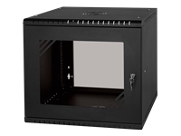 Netrack hanging cabinet ECO-Line rack 19&quot; 9U / 450mm - black glass door