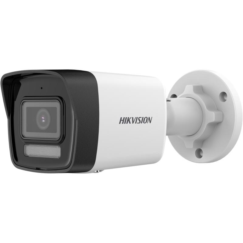 Hikvision 4MP IP mini bullet camera, H265+ 1/3" progressive CMOS, 2560*1440 effective pixels, 20fps@1440P, focal length 2.8mm FOV 98°, 0.005 Lux @ (F1.6, AGC ON),B/W: 0 Lux with IR, valge