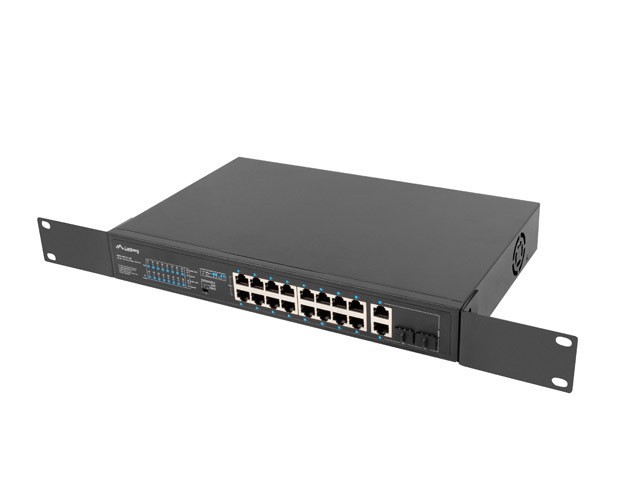 Unmanaged switch 16*100Mb PoE+/2*combo Gigabit 150W