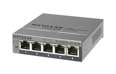 Netgear 5-port Gigabit Plus Ethernet switch - desktop - unmanaged - fanless