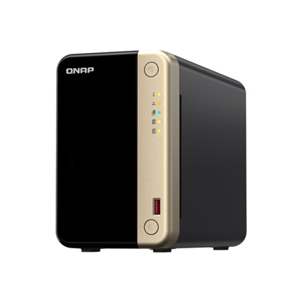 QNAP TS-264-8G 2-bay high-performance desktop NAS, Intel Celeron Quad-core processor, M.2 PCIe slots and dual 2.5GbE (2.5G/1G/100M) network connectivity, diskless