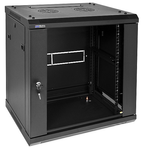Toten 19&quot; 12U wall cabinet, 600*450mm, glass door, black