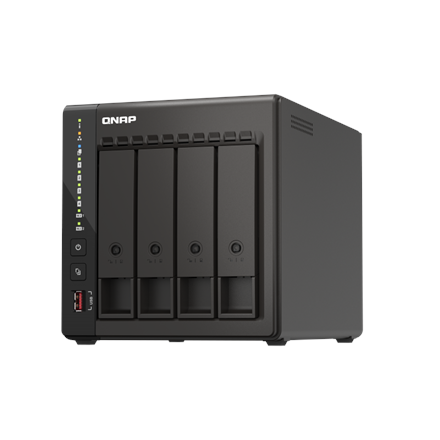 Qnap 4-bay desktop NAS TS-453E-8G, up to 4 HDD/SSD Hot-Swap, Intel Celeron J6412 Quad-Core CPU 2.6 GHz, 8GB RAM, 2*2.5GbE