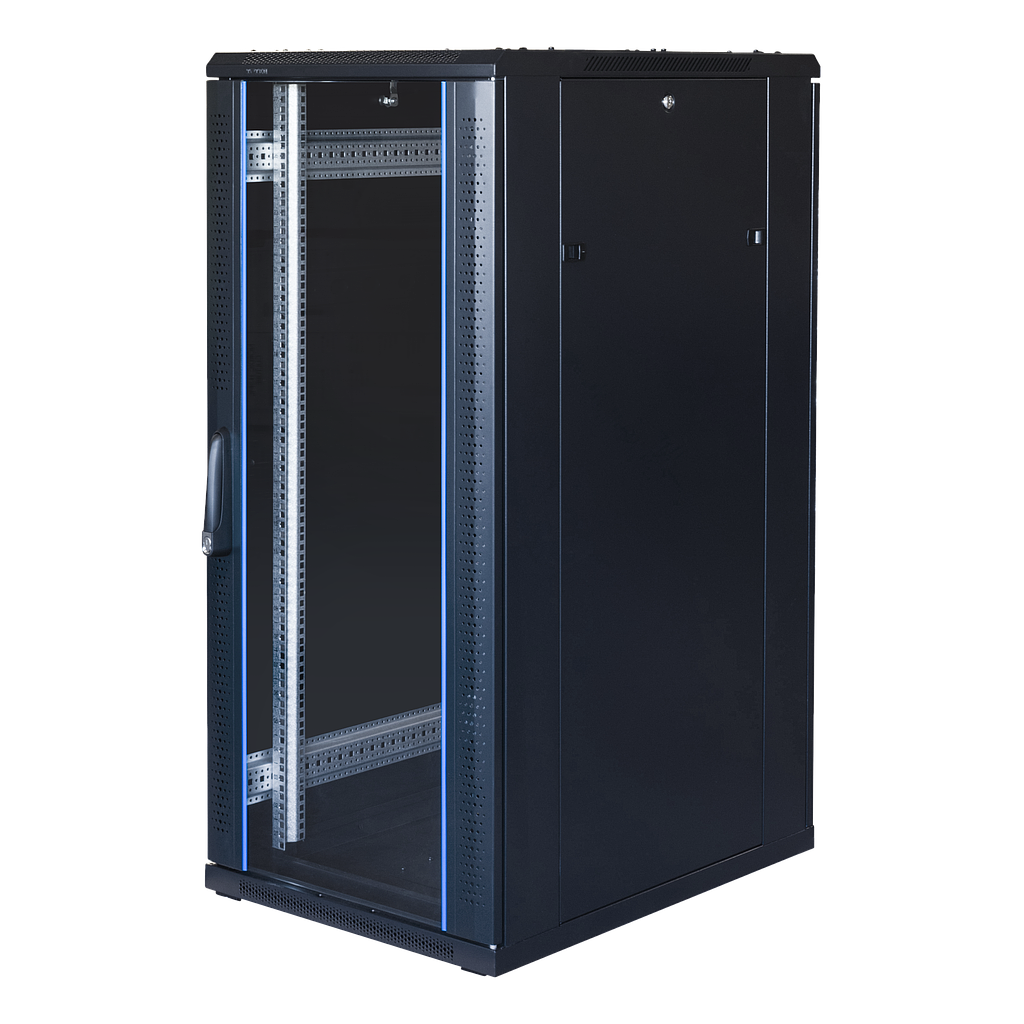 Toten 19&quot; 27U rack cabinet, System G, 600*800, glass front, perforated rear door, 800kg load, black