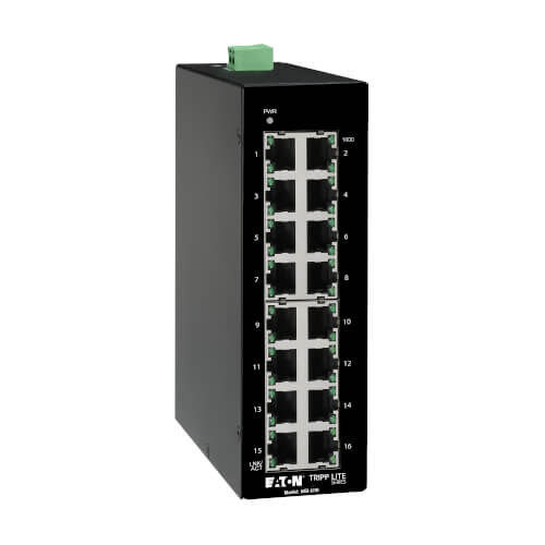 Eaton 16-port unmanaged industrial Gigabit Ethernet switch - 10/100/1000 Mbps, DIN mount