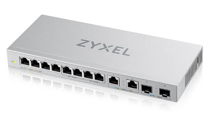 ZyXEL 12-port Gigabit unmanaged desktop switch with 8-port 1G + 2-port 2.5G + 2-port SFP+