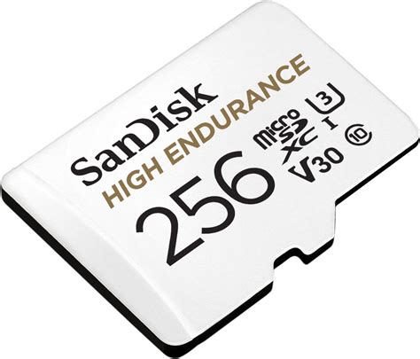 SanDisk high endurance microSDXC 256GB + SD adapter - for dash cams &amp; home monitoring, up to 20000 hours, Full HD / 4K videos, up to 100/40 MB/s Read/Write speeds, C10, U3, V30