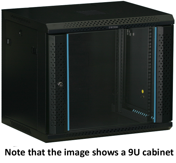 Toten 19&quot; 15U wall cabinet, 600*450, glass door, black