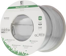 LAN cable F / UTP Cat6 wiring cable, LSZH, 100m roll, 250MHz, gray