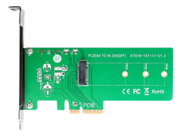 PCI-E expansion card, supports M.2 SATA SSD with M-socket and form factors 2242/2260/2280/22110