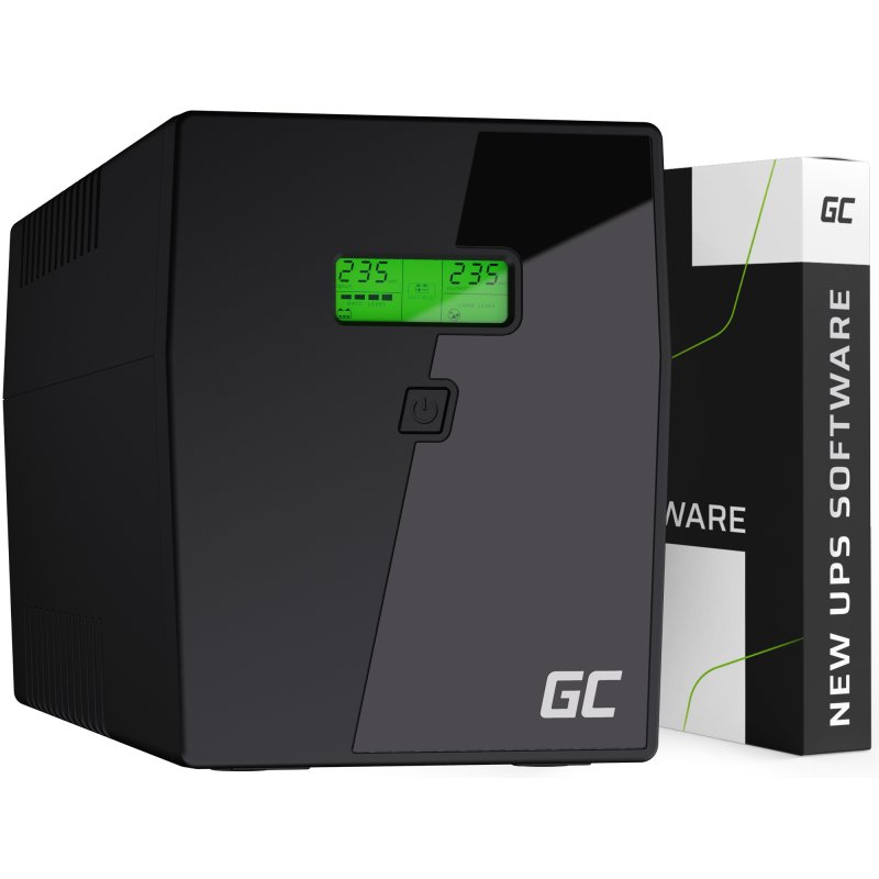 Green Cell line-interactive UPS 1500VA/900W with LCD display, 4*Schuko sockets