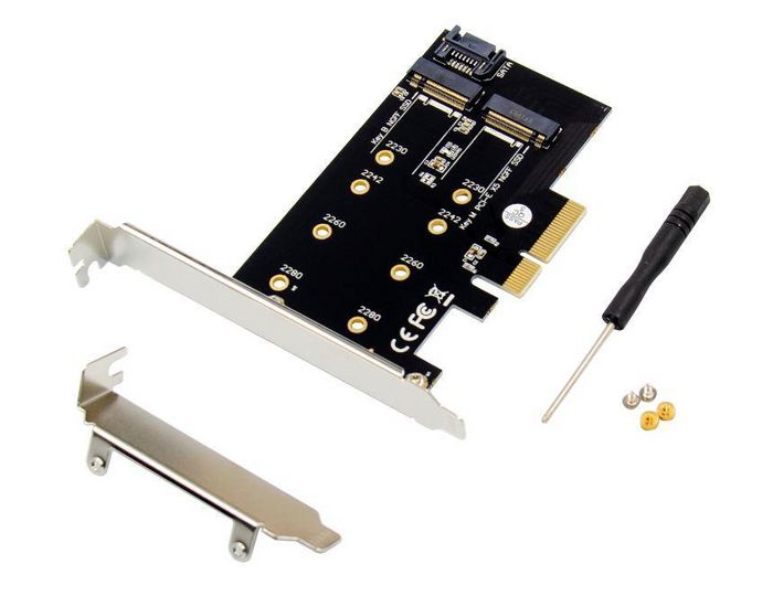 MicroConnect PCI-E X4 M.2 B &amp; M Key NGFF SSD card