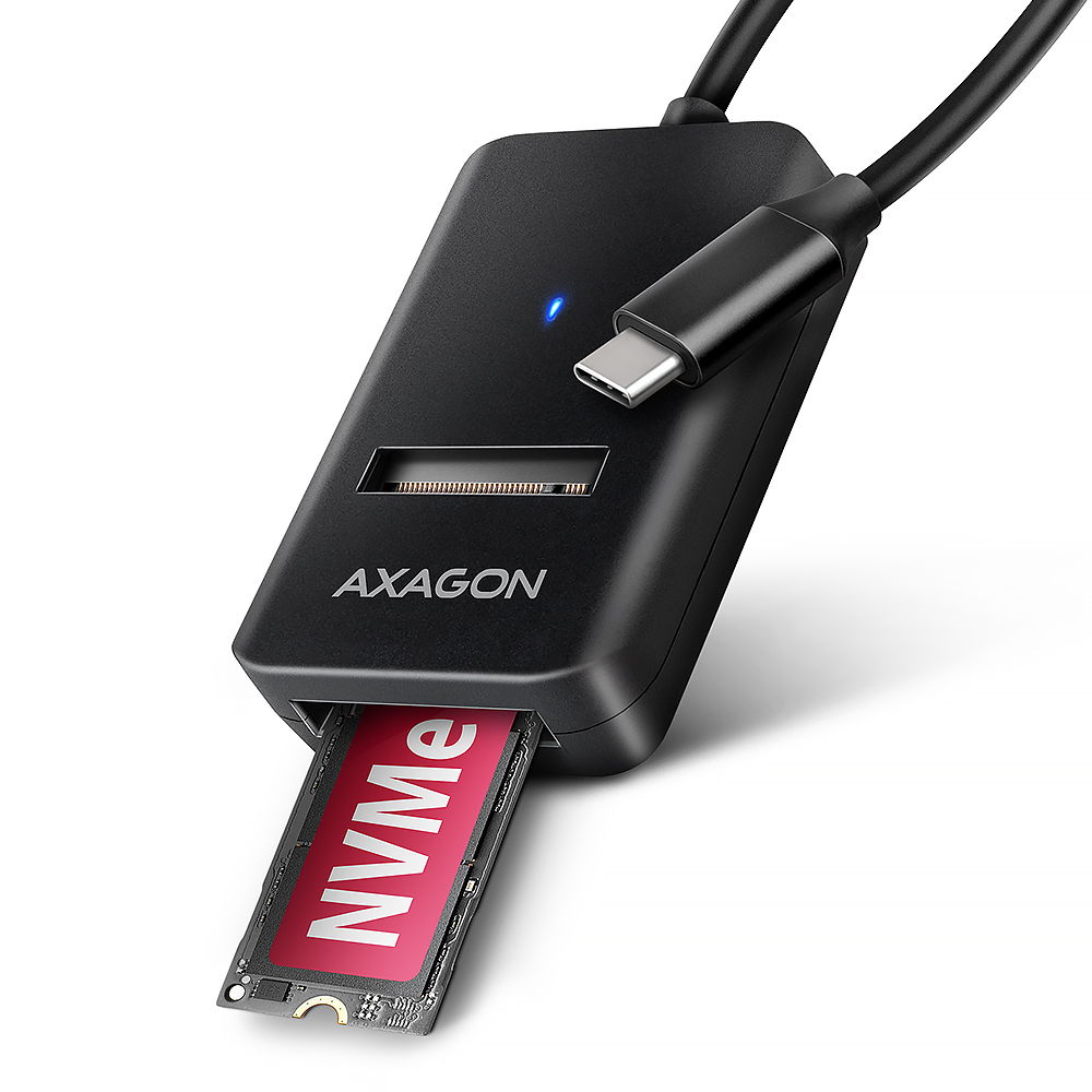 Axagon USB-C 10Gbps adapter for fast connection of M.2 NVMe &amp; SATA SSDs