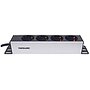 10" 1U rackmount 4-output power distribution unit (PDU), EU CEE 7/3 outlets, with power indicator, no surge protection, built-in 1.8 m power cord with EU CEE 7/4 plug