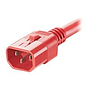 Locking power cord, IEC C14 to IEC C13, 1.8m, red