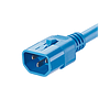 Locking power cord, IEC C14 to IEC C13, 1.8m, blue
