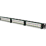 19" patch panel, 24*RJ45, CAT6A, UTP, 1U, 10GBPS, crown terminals, metal, must