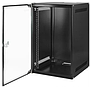 Toten wall cabinet 10" 6U 280*310, glass door, black. Flat pack.