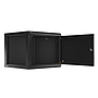 19" wall-mount rack cabinet Lanberg, 9U/600*600 with metal door, black, for self assembly (flat pack)