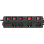 LogiLink LPS251 4-way power strip 1.5m (CEE 7/3) with 5*on/off switch, with surge protection + built-in safety shutter (increased touch protection), black