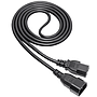 Power cable IEC C14 male, IEC C15 female; PVC; 1.8m; black; 3G1mm2; 10A