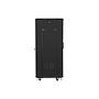 Lanberg 19" free-standing rack cabinet, 27U/600*600 with glass door (flat pack), black