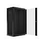 Lanberg 19" v2 wall-mount cabinet 22U/600*450 with glass door (flat pack), black