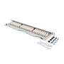 Lanberg 19" 0.5U 24 port patch panel, Cat.6 FTP with cable organizer, shielded, grey