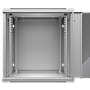 Netrack 19" wall-mount F-Line rack cabinet, 12U 600*450, glass door, gray, flat-pack
