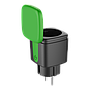 Nutikodu välipistik, Wi-Fi, IP44, 1*CEE7/3, 13A, must-roheline 