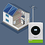 Qoltec hybrid solar inverter, off-grid 6.2kW, 120A, 48V, MPPT, BMS, sine, Wi-Fi option, power factor 1.0