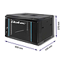 Qoltec 19" wall-mount rack cabinet 6U 600*370*450, with glass door, black