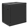 Qoltec 19" wall-mount rack cabinet 12U 600*635*450, with glass door, black