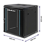 Qoltec 19" wall-mount rack cabinet 12U 600*635*600, with glass door, black