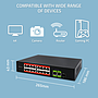 Qoltec unmanaged FE PoE switch, 16*RJ45 PoE (250W budget), 2*RJ45 uplink 10/100Mb/s, 1*SFP 1000Mb/s