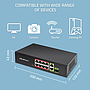 Qoltec unmanaged GE PoE switch, 8*RJ45 PoE (120W budget), RJ45 uplink 2*10/100/1000Mb/s, SFP 1000Mb/s