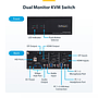 2-port dual-monitor DisplayPort & HDMI KVM switch, 4K 60Hz, 1*HDMI & 1*DP monitor, 2-port USB 5Gbps hub, 2*USB HID ports, TAA compliant