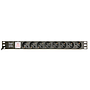 PDU, 8 Schuko sockets, 1U, 10A, C14 plug 3m cable, black