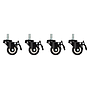 Lanberg  castors x4 with thread & brake for wall mounting 19" cabinets