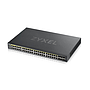 Zyxel 52 port smart managed PoE switch 48*GE PoE, 4*Gigabit dual pers., hybird mode, standalone or NebulaFlex cloud, 375 Watt PoE