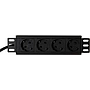 Toten 10" toitepaneel, 4*CEE 7/4 Schuko pesa, 1*CEE 7/7 Schuko pistik, 1.8m, must