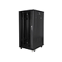 Lanberg 19" free-standing rack cabinet 27U*600*800 with glass door (flat pack), black