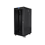Lanberg 19" v2 free-standing rack cabinet, 27U/600*800 with glass door (flat pack), LCD, black