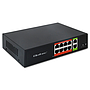 Qoltec unmanaged FE PoE switch, 8*RJ45 PoE (120W budget), 2*RJ45 uplink 10/100Mb/s